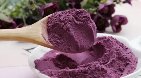 Purple potato powder application characteristics